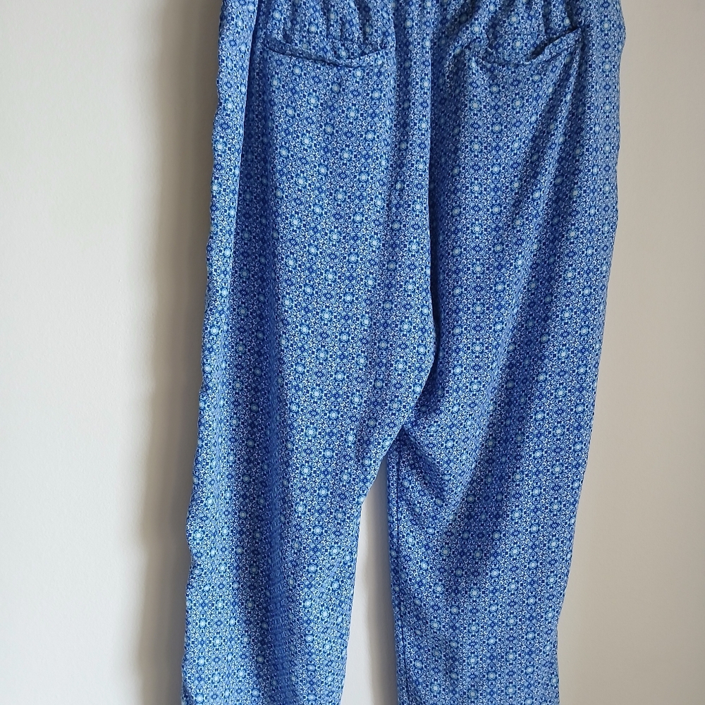 Gap Pull On Pants Size XL Pockets Blue White - Picture 9 of 10